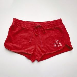 2000s Hollister Red Logo Shorts Sweatpants Streetwear Athleisure Distressed S